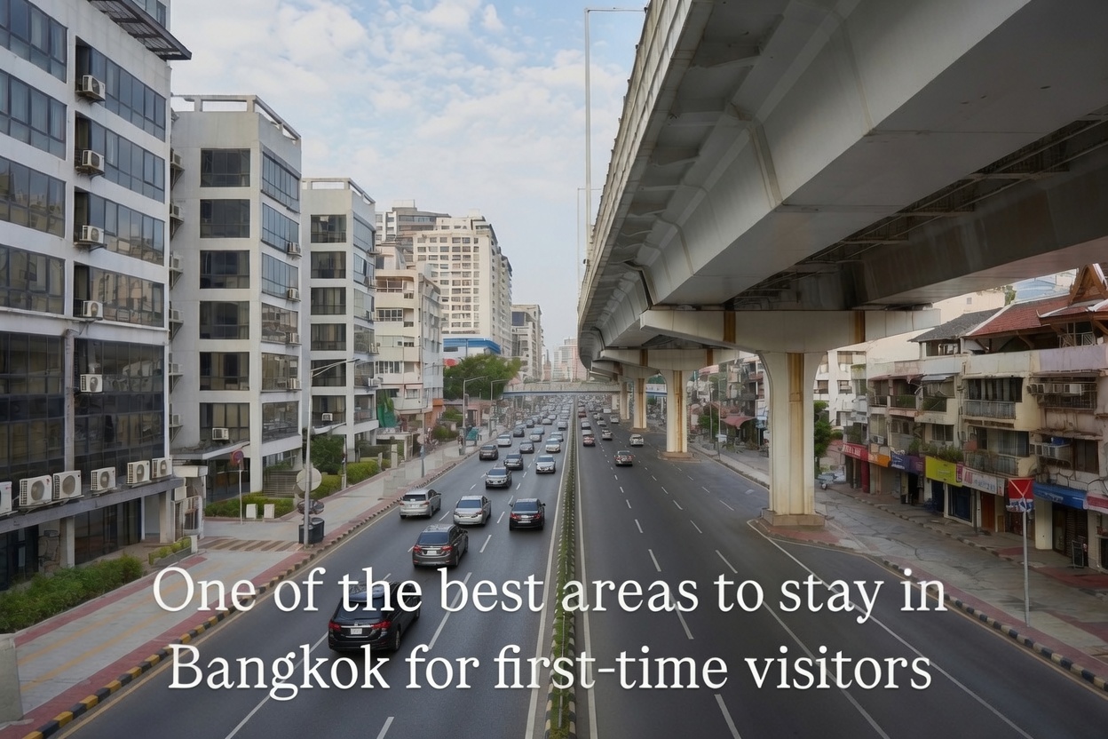 Modern skyline of Sukhumvit, one of the best areas to stay in Bangkok for first-time visitors